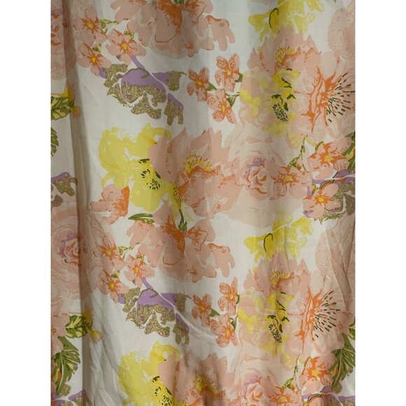 Floral Print Wrap Style Sheer Blouse With Short Flutter Sleeves Womens 1X OPPA! - Picture 5 of 11